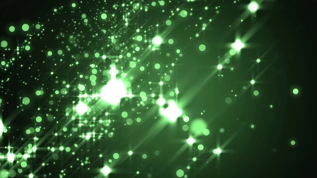 Background color movement. Universe neon dust with stars on black background. Motion abstract of particles. VJ Seamless loop.