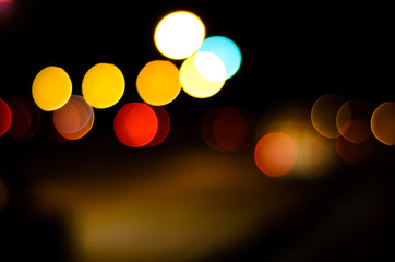 Blurred background of the car lights