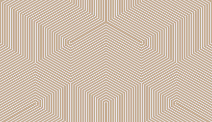 Seamless beige vintage trilateral op art lines pattern vector