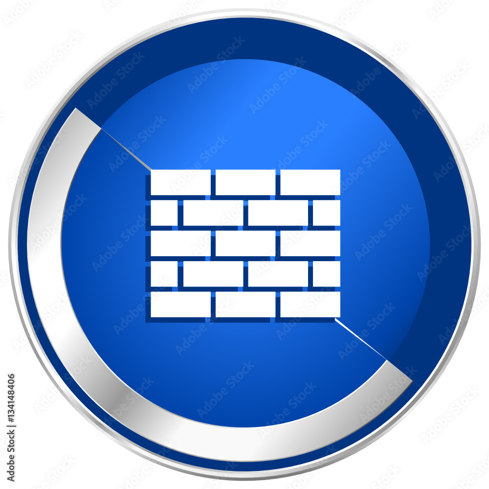Poster Firewall silver metallic web and mobile phone vector icon
