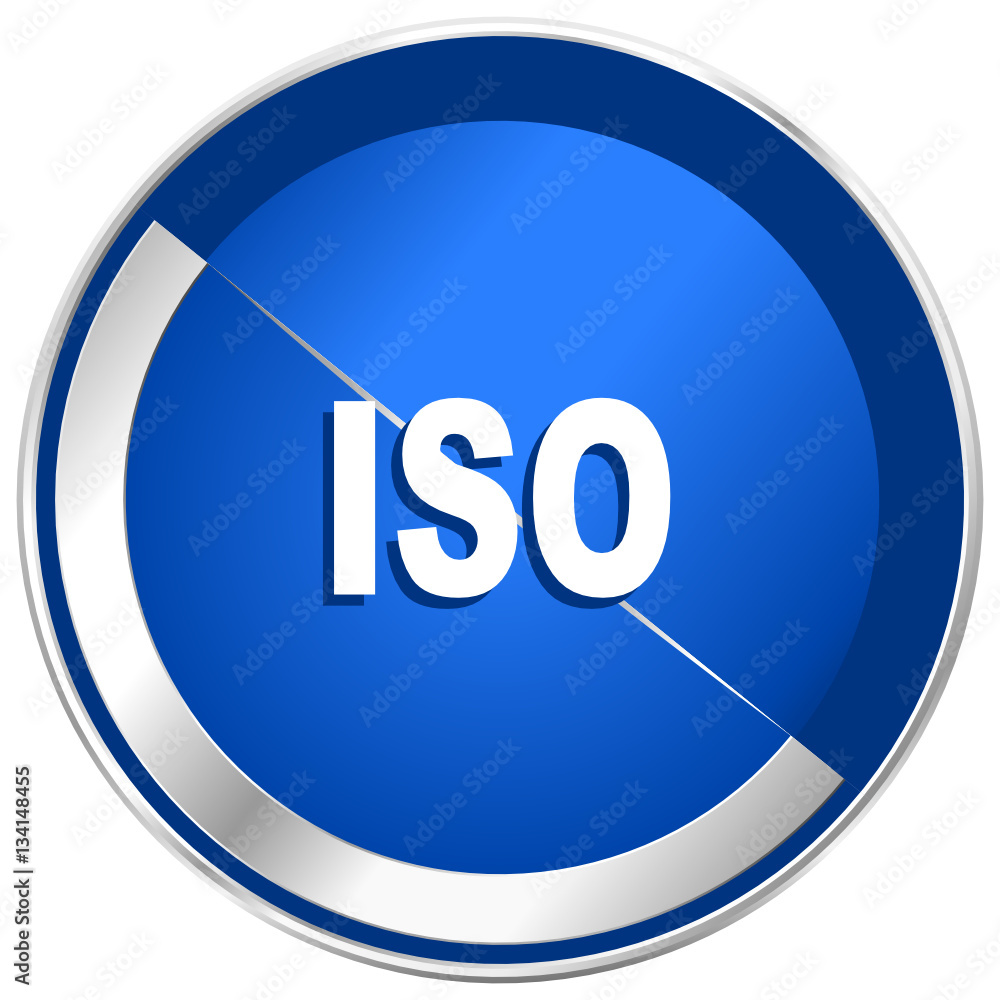 Aufkleber iso silver metallic web and mobile phone vector icon.