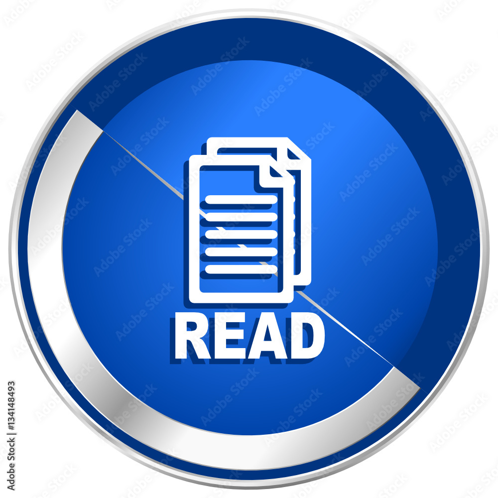 Poster read silver metallic web and mobile phone vector icon.