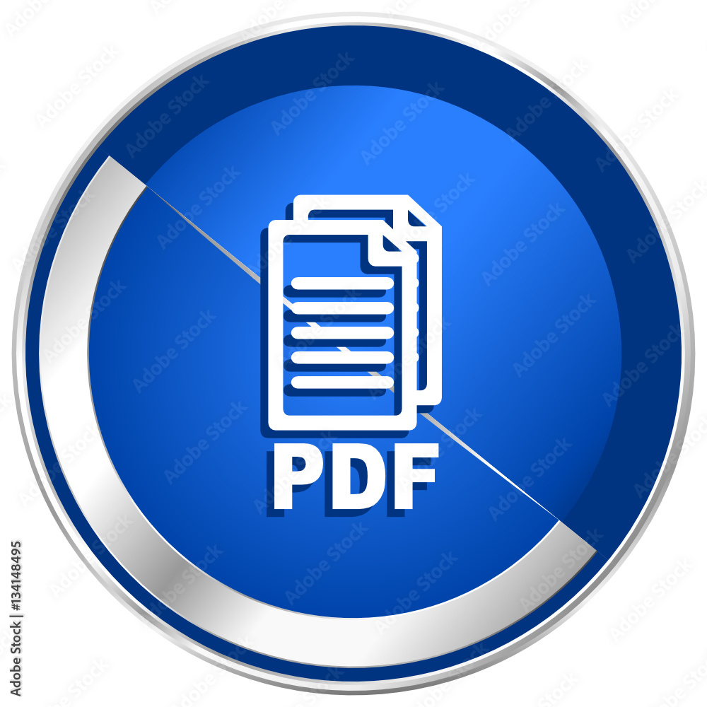 Aufkleber pdf silver metallic web and mobile phone vector icon.