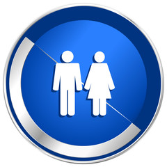 Couple silver metallic web and mobile phone vector icon
