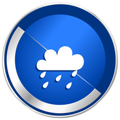 Rain silver metallic web and mobile phone vector icon
