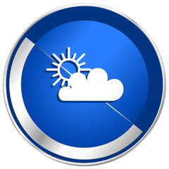 Cloud silver metallic web and mobile phone vector icon
