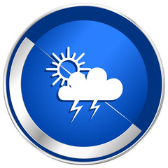 Storm silver metallic web and mobile phone vector icon
