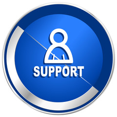 Support silver metallic web and mobile phone vector icon.