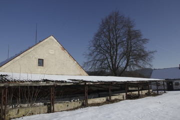 Winter landscape and sunny weather