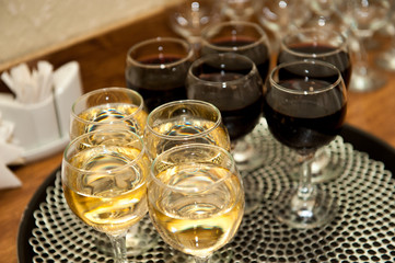 glasses filled with wine