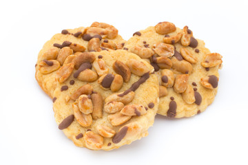 Cookies nuts on the  isolated on white background.