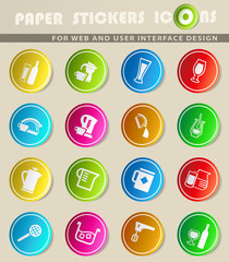 utensils for beverages icon set