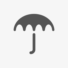 Umbrella vector icon. Rain protection symbol. Flat design style