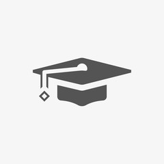 Graduation cap icon stock vector illustration flat design