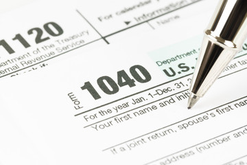 Tax form business financial concept