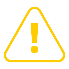 Yellow triangle exclamation mark icon warning sign attention but