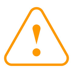 Orange triangle exclamation mark icon warning sign attention but