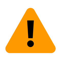 Orange triangle exclamation mark icon warning sign attention but - 134150295