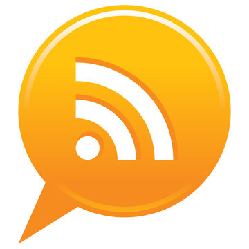 Orange map pin rss icon