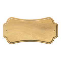 empty wooden sign isolated on white