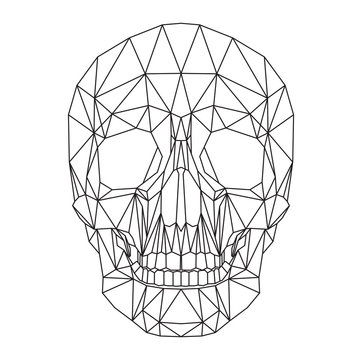 teschio, design geometrico di poligoni