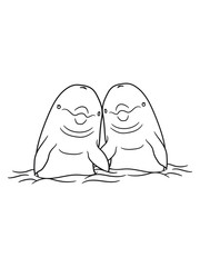 2 friends couple couple love in love holding water delfin swimming cute cute © Style-o-Mat-Design