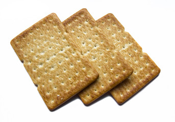 Delicious rectangular cookies isolated on white background