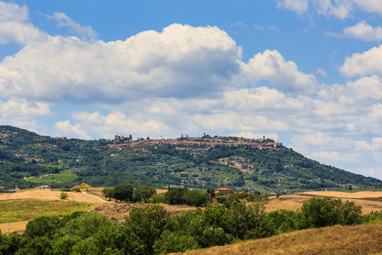 Montalcino from the tuscan region San Quirico d Orcia, Italy