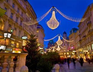 Poster vienna street at christmas © Quattrophotography