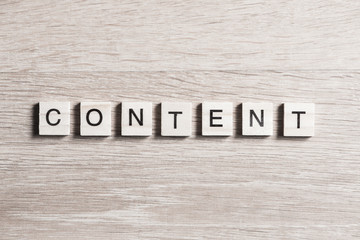 Fototapeta premium Content word of wooden elements