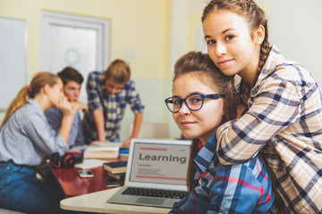 Working atmosphere in modern classroom