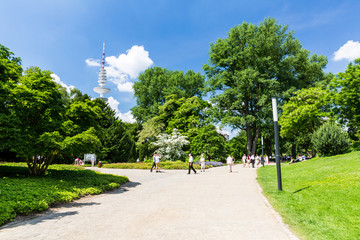 View of the Planten un Blomen Park near the Parksee - 134152866