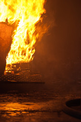 wood on fire
