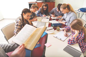 Concentrated pupils at important lesson