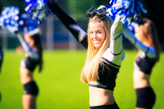 Cheerleaders Team Practicing