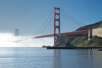 Foggy morning at the Golden Gate bridge