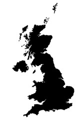 Карта Великобритании. Силуэт Великобритании в высоком разрешении. Векторная иллюстрация.