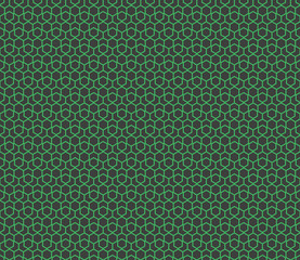 Seamless black and green hexagonal pattern vector