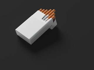Pack of cigarettes 3d illustration