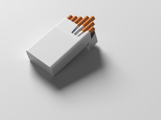 Pack of cigarettes 3d illustration