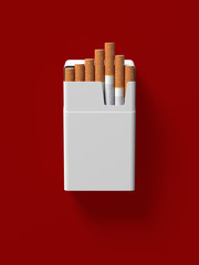 Pack of cigarettes 3d illustration