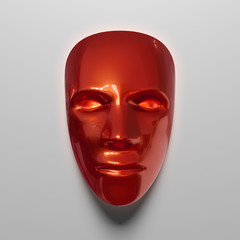 Red metal plastic mask