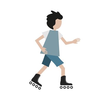 man on roller skates