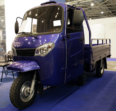Three wheels car on automobile exhibition