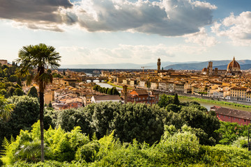 View of Florence cityscape overlook from Piazzale Michelangelo