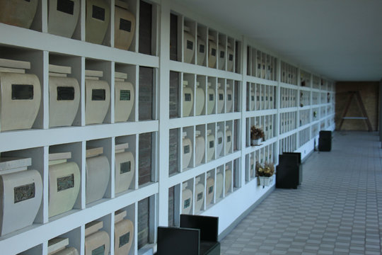 Columbarium wall near crematorium