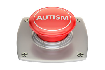 Fototapeta premium Autism red button, 3D rendering