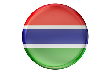 Badge with flag of Gambia, 3D rendering