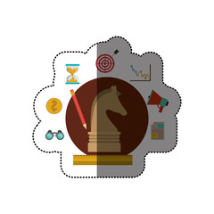 Chess piece and social media icon set. Game strategy competition and leisure theme. Isolated design. Vector illustration