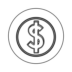 Coin icon. Money financial item commerce market and buy theme. Isolated design. Vector illustration